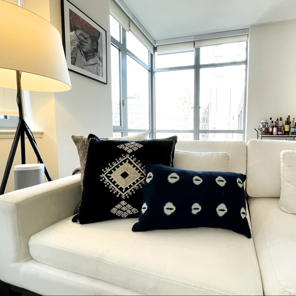 FINAL PRICE: Restoration Hardware African Mudcloth Lumbar Toss Pillow - Picture 1 of 6